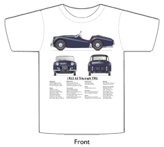 Triumph TR2 1953-55 (disc wheels) T-shirt Front